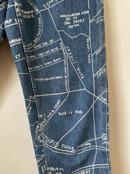 Supreme Supreme Denim Jeans allover writing | Grailed