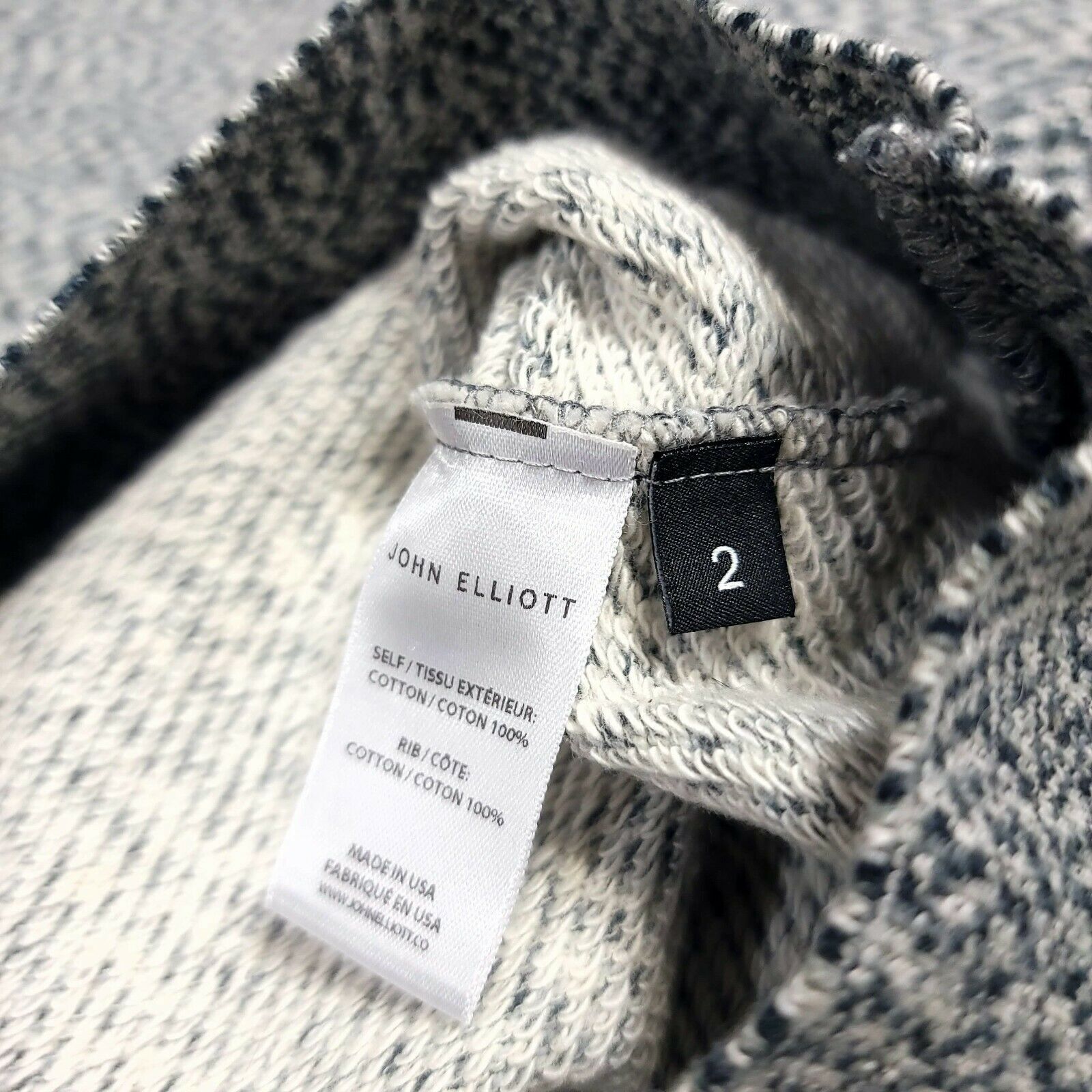John Elliott Size 2 Heathered Cotton Knit Sweater - Grey Esse Size US S / EU 44-46 / 1 - 4 Thumbnail