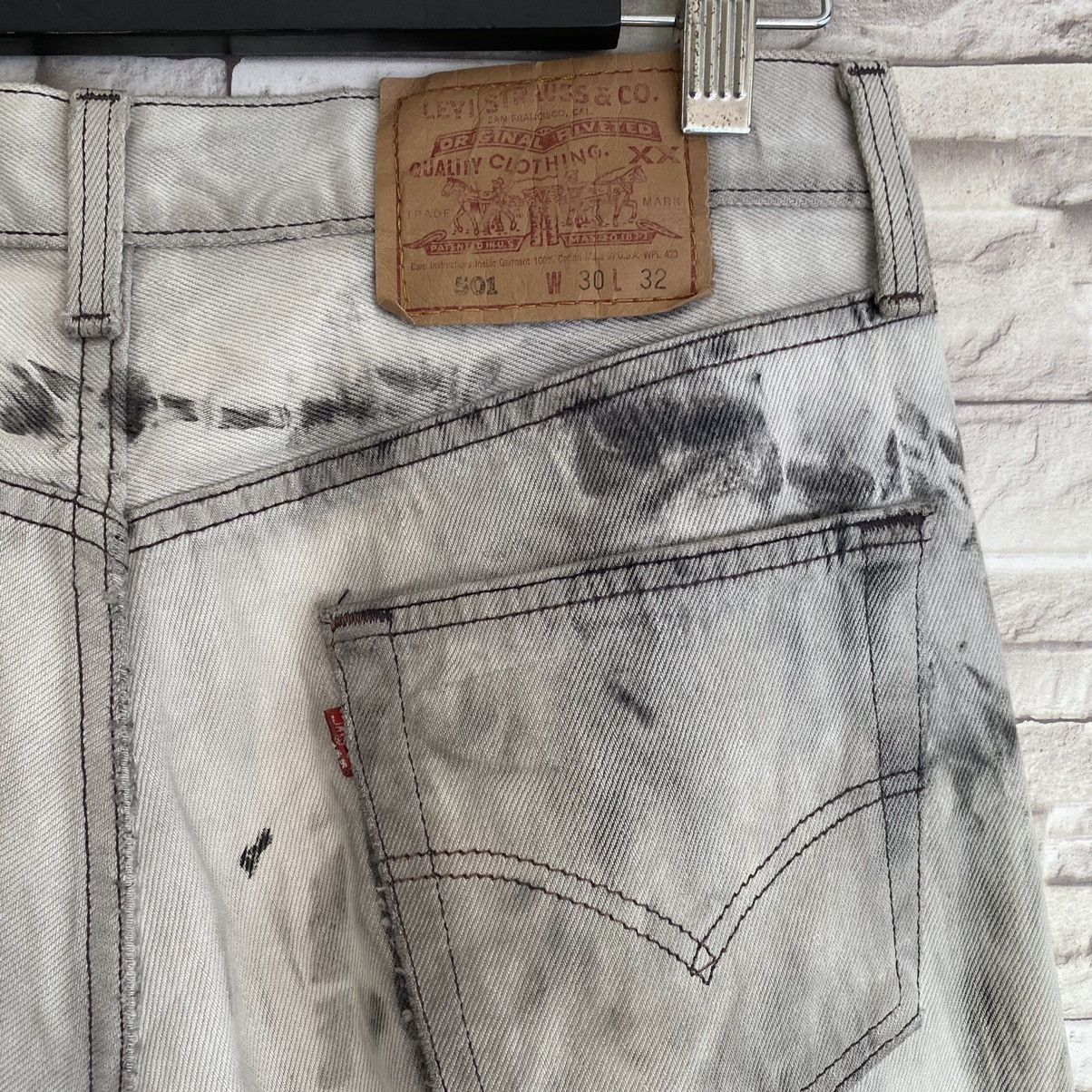 Levi's Vintage 90s Levis 501 Bleach Distressed Jeans Size US 30 / EU 46 - 15 Thumbnail