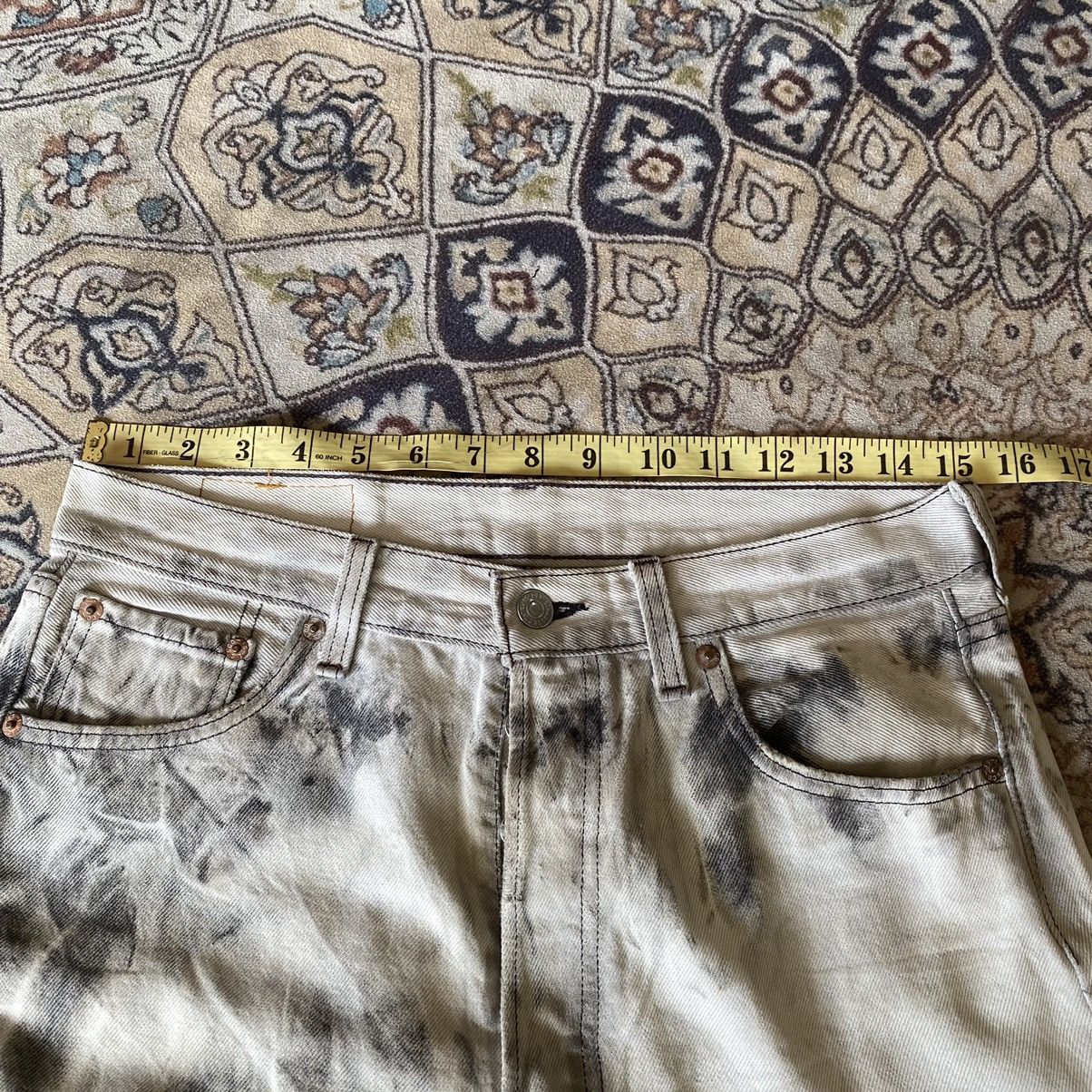 Levi's Vintage 90s Levis 501 Bleach Distressed Jeans Size US 30 / EU 46 - 20 Thumbnail