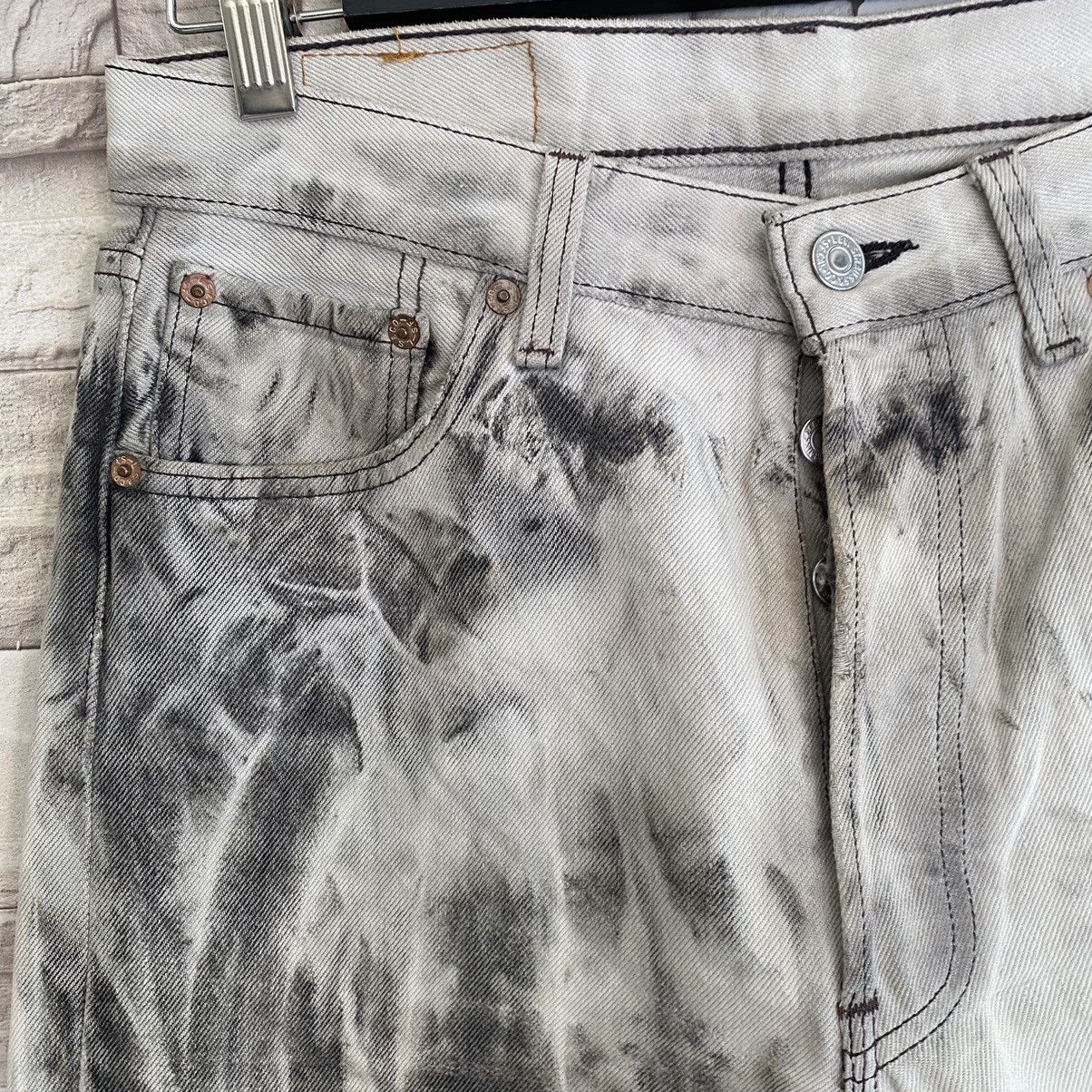 Levi's Vintage 90s Levis 501 Bleach Distressed Jeans Size US 30 / EU 46 - 8 Thumbnail