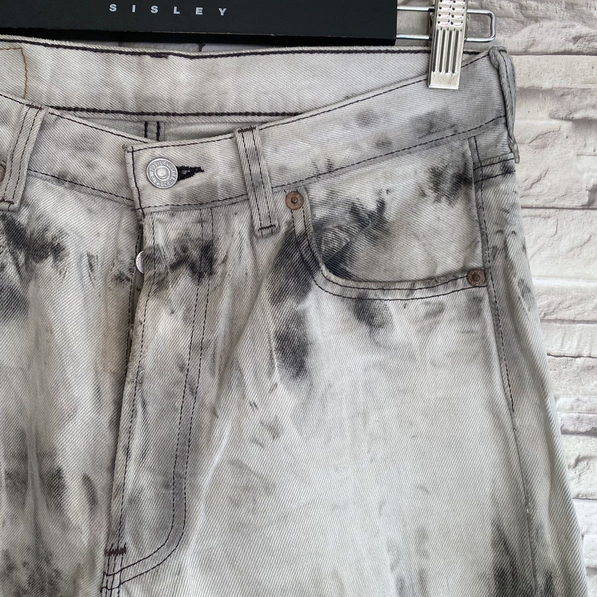 Levi's Vintage 90s Levis 501 Bleach Distressed Jeans Size US 30 / EU 46 - 9 Thumbnail