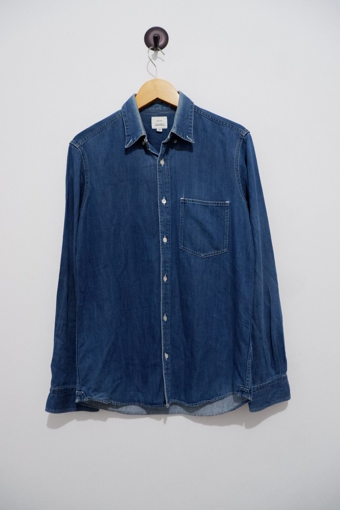 Japanese Brand Blue Work Japan Denim Shirt Size US M / EU 48-50 / 2 - 1 Thumbnail