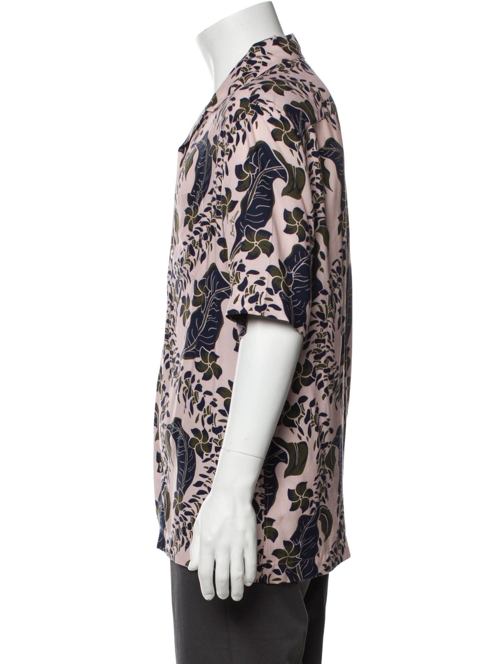 Louis Vuitton Light Pink Floral Print Hawaiian Short Sleeve Shirt Size US L / EU 52-54 / 3 - 2 Thumbnail
