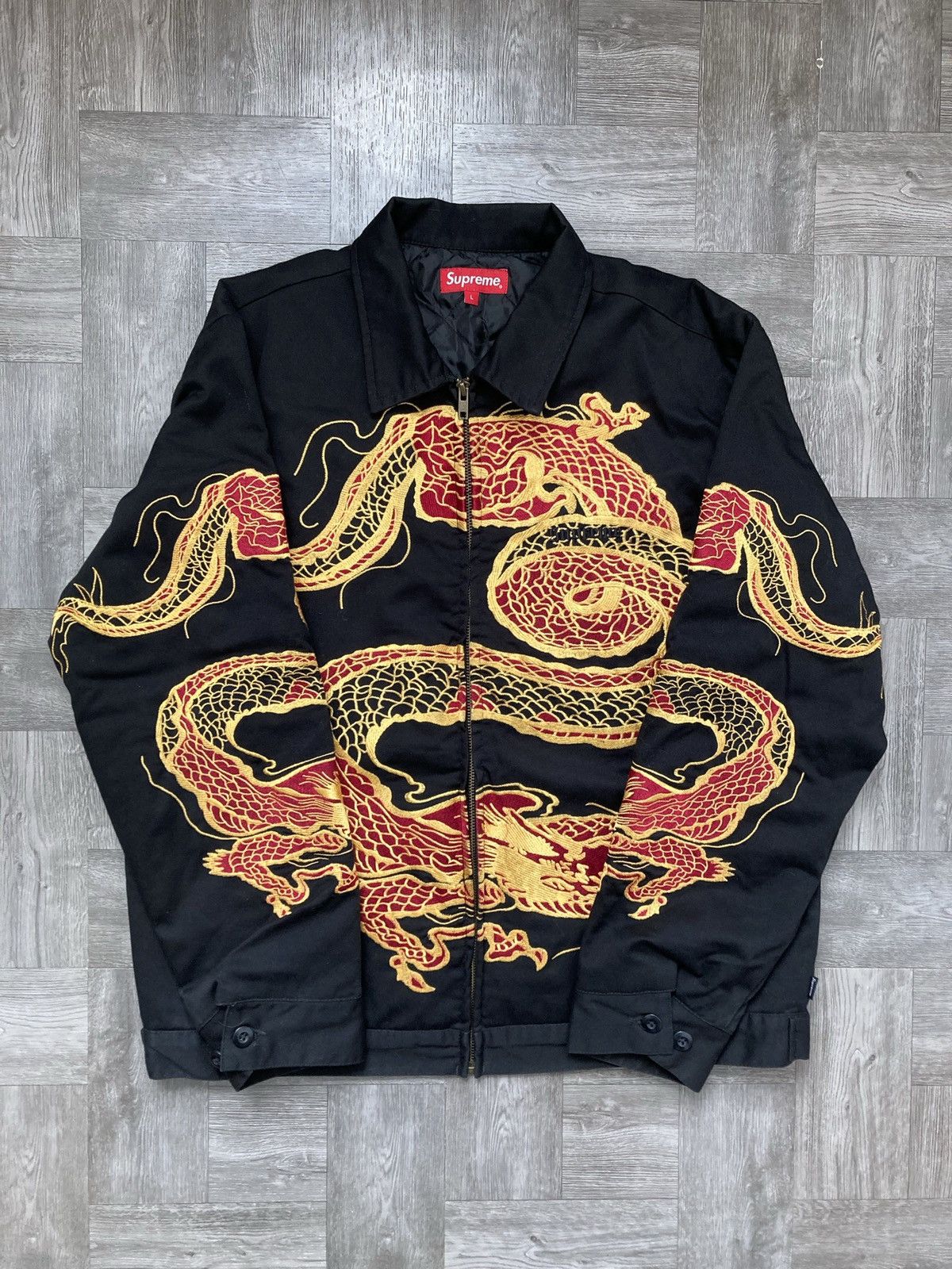 Supreme Supreme Dragon Work Jacket Black Size Large | Grailed 