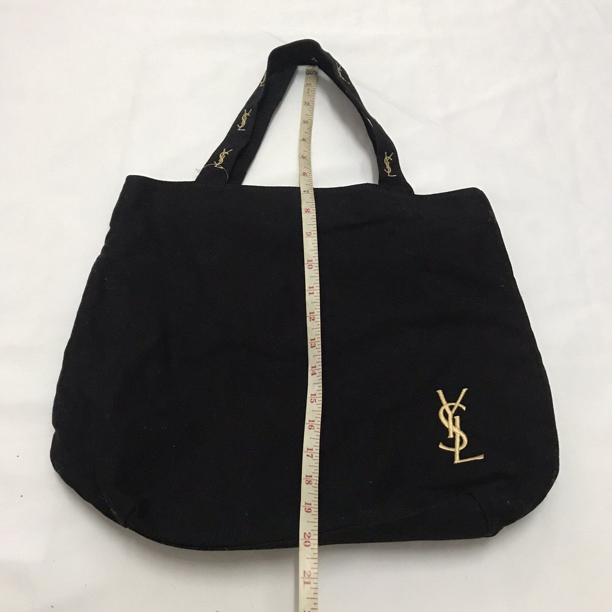 Yves Saint Laurent YSL Tote Bag Black Colour Embroidery Big Logo Size ONE SIZE - 12 Thumbnail