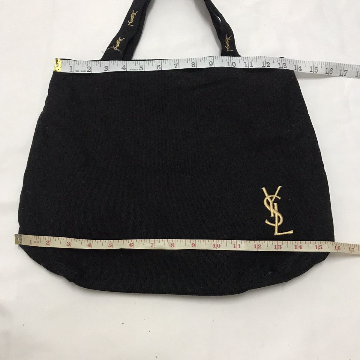 Yves Saint Laurent YSL Tote Bag Black Colour Embroidery Big Logo Size ONE SIZE - 10 Thumbnail
