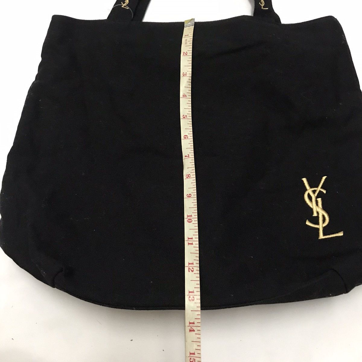 Yves Saint Laurent YSL Tote Bag Black Colour Embroidery Big Logo Size ONE SIZE - 11 Thumbnail