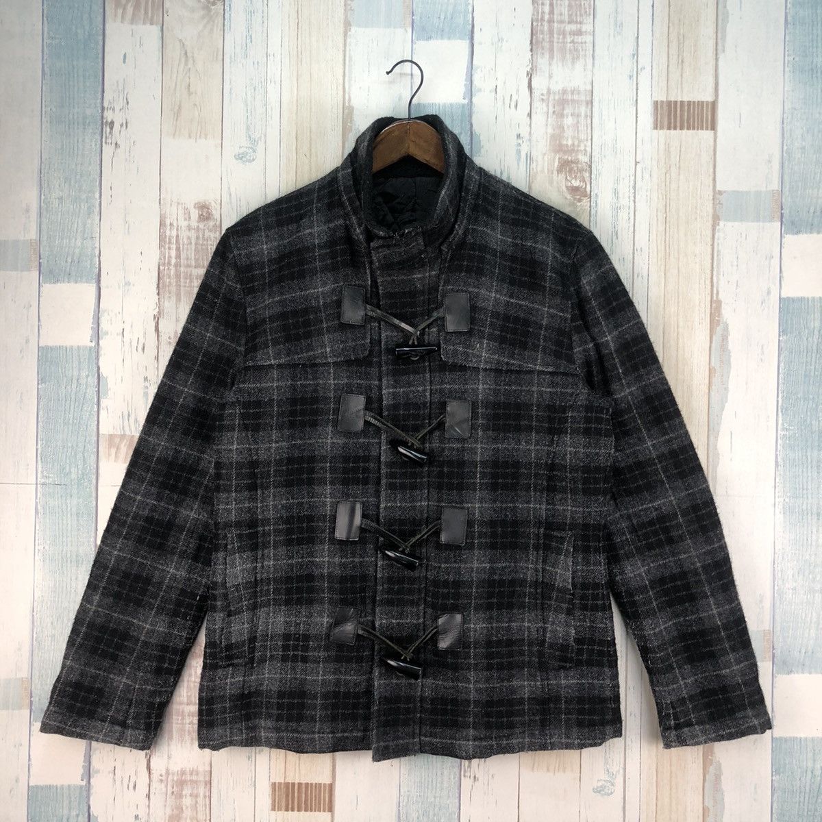 Japanese Brand Vintage Katharine Hamnett Wool Duffle Coat Size US M / EU 48-50 / 2 - 1 Thumbnail