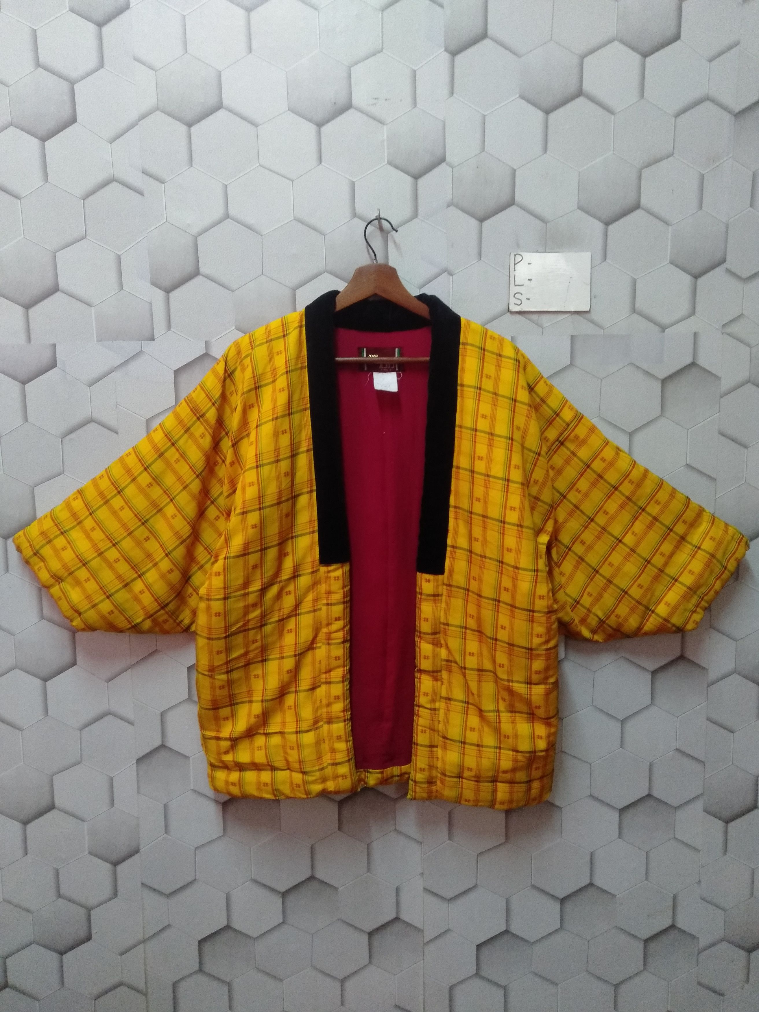 Japanese Brand rare !! Vintage kimono hanten with Checkered Size US L / EU 52-54 / 3 - 1 Thumbnail