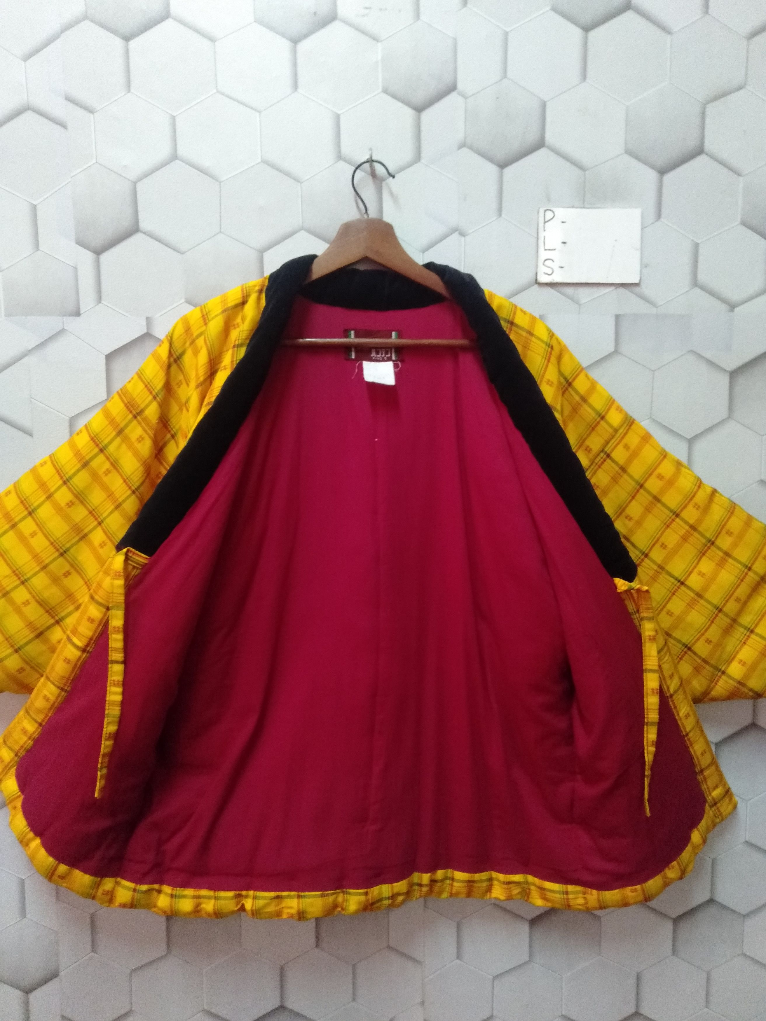 Japanese Brand rare !! Vintage kimono hanten with Checkered Size US L / EU 52-54 / 3 - 3 Thumbnail