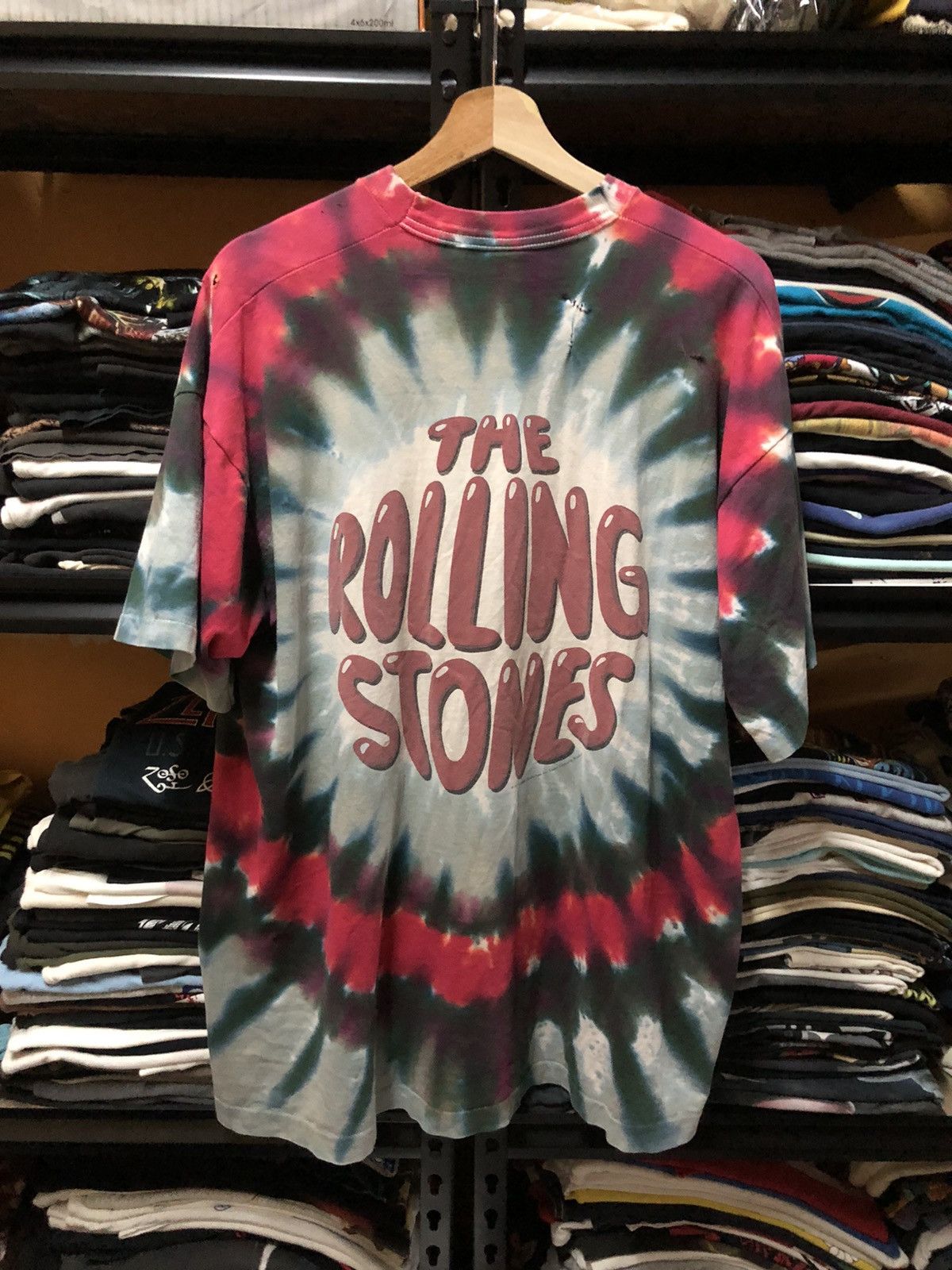 Band Tees × The Rolling Stones × Vintage Rare!! Vintage 90s Rolling Stone Tie Dye Distressed Tshirt Size US XL / EU 56 / 4 - 2 Thumbnail