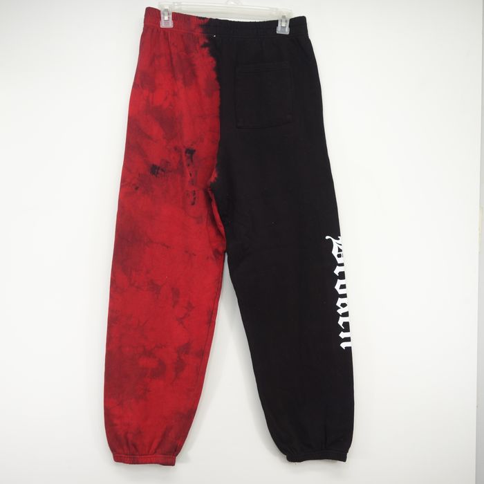 Vintage Red Black Skate Split Dye Joggers Sweatpants Size Large