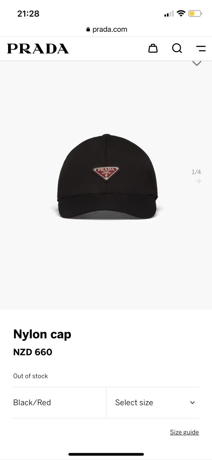 Prada Prada Nylon Baseball Hat with Red Logo | Grailed