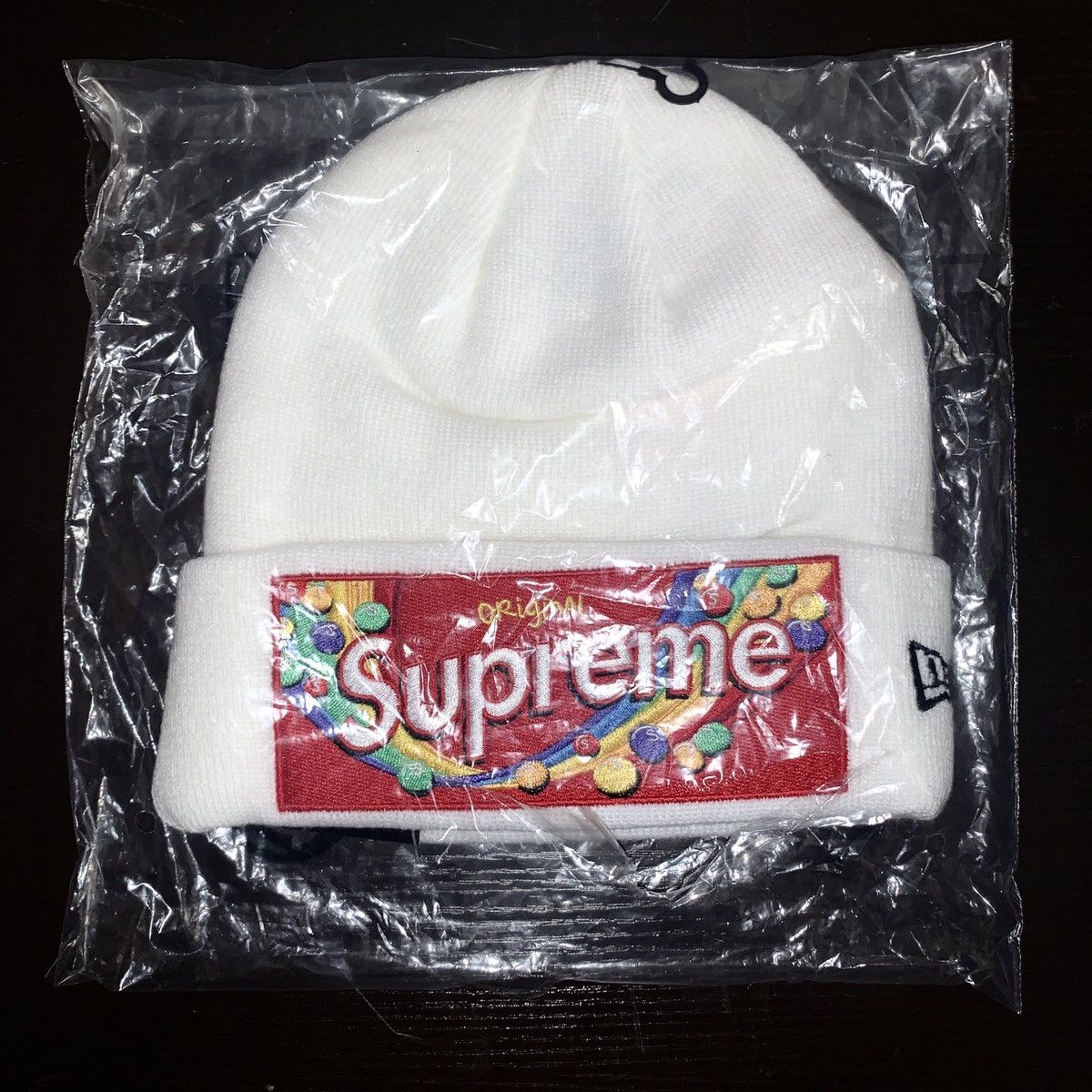 Supreme x New Era Skittles Beanie White