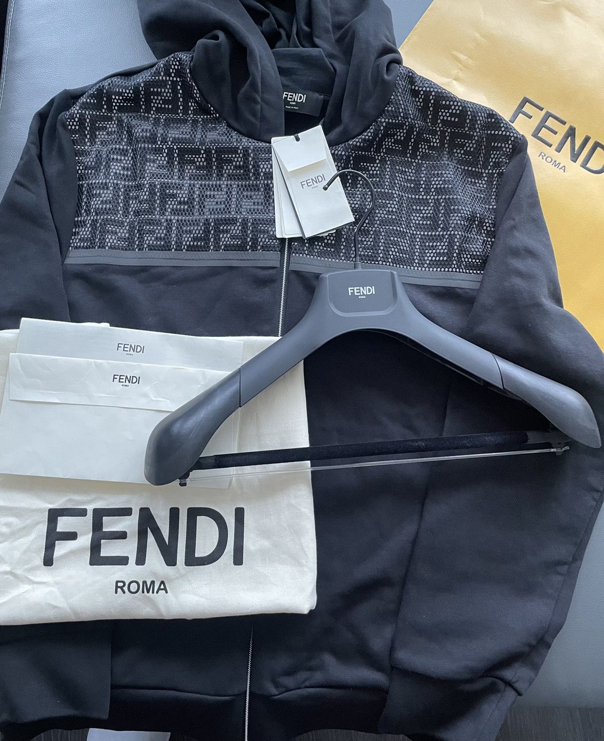 Fendi $3K Value Runway Limited Edition FF Logo Bomber Jacket Coat Size US L / EU 52-54 / 3 - 15 Thumbnail