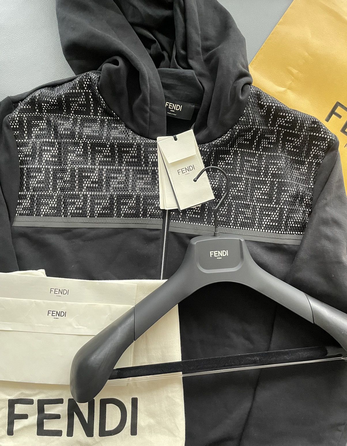 Fendi $3K Value Runway Limited Edition FF Logo Bomber Jacket Coat Size US L / EU 52-54 / 3 - 1 Thumbnail