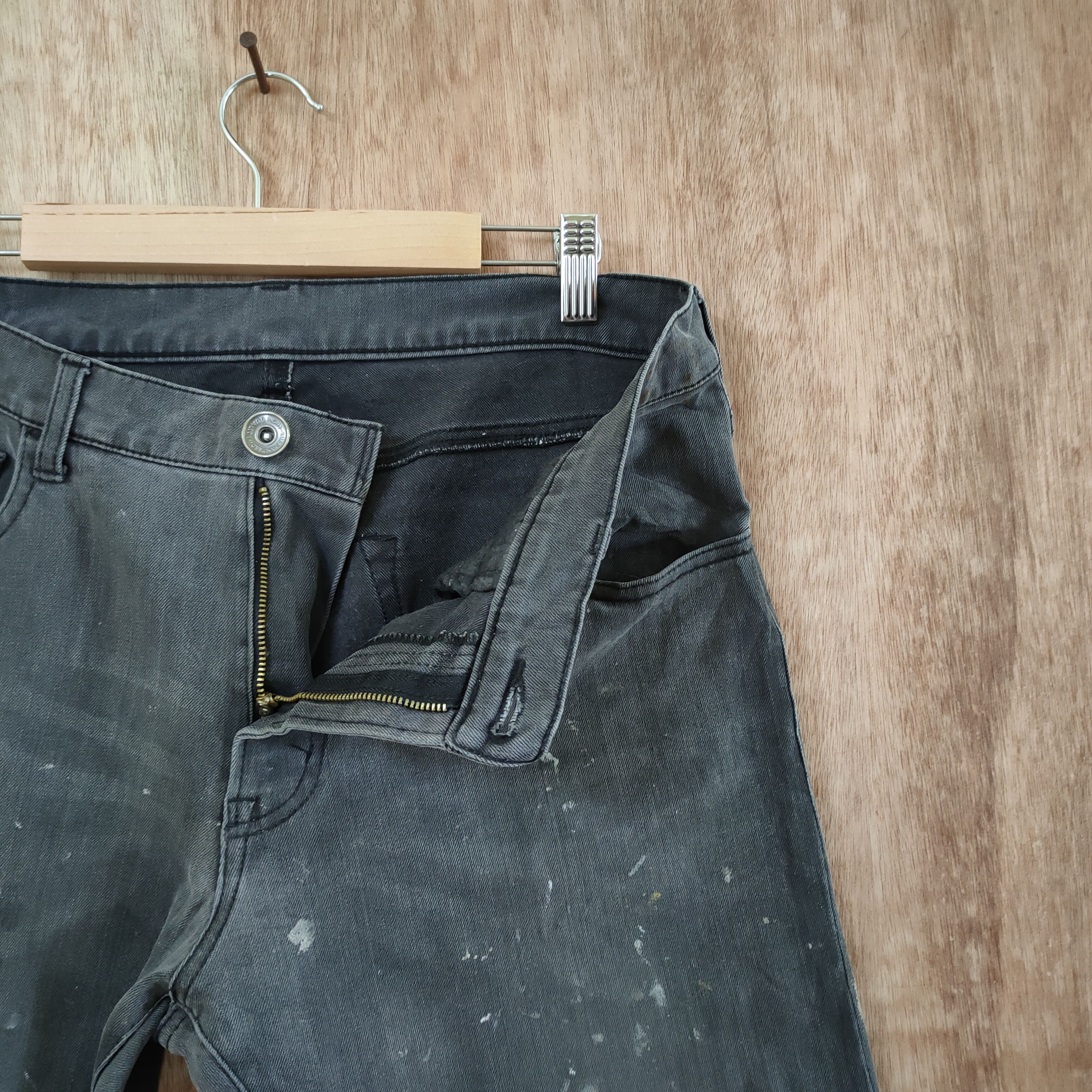 Jean VINTAGE HK WORKS FADED PAINT PANTS/ DISTRESSED KNEE Size US 30 / EU 46 - 6 Thumbnail