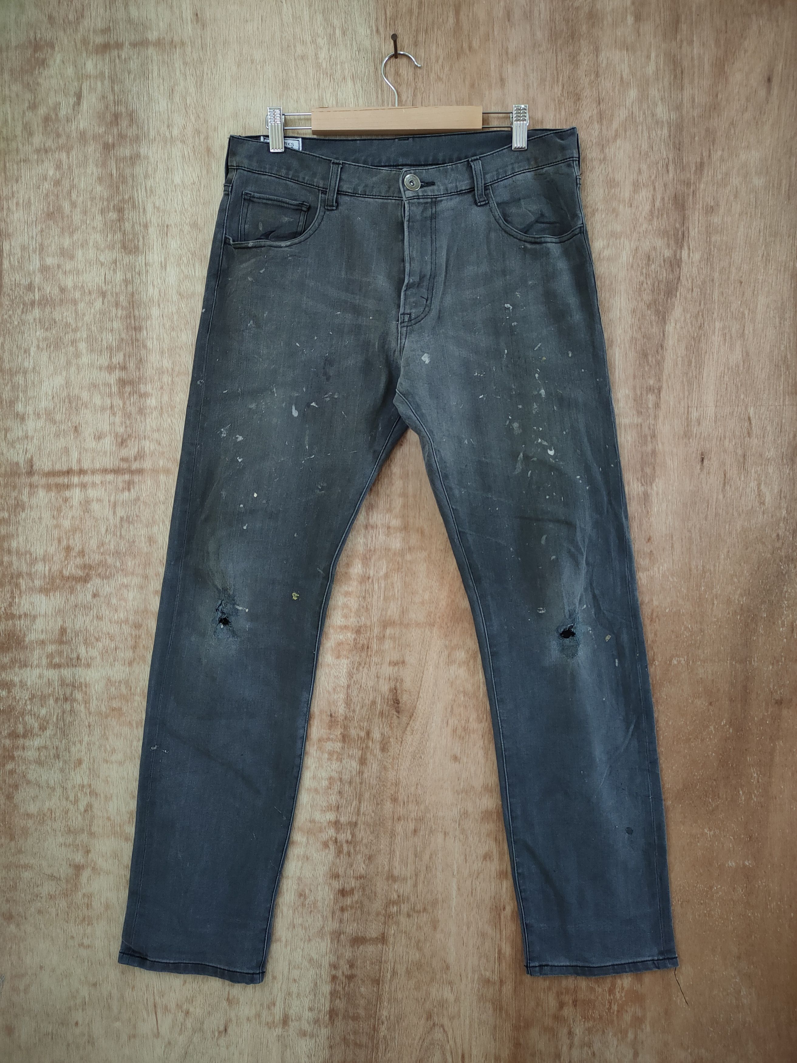 Jean VINTAGE HK WORKS FADED PAINT PANTS/ DISTRESSED KNEE Size US 30 / EU 46 - 1 Thumbnail