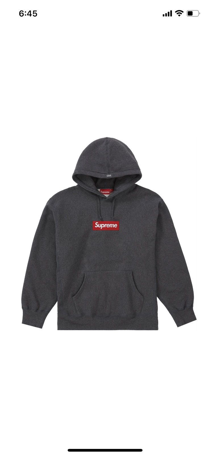 Supreme Supreme Box Logo Hooded Sweatshirt (FW21) Charcoal | Grailed