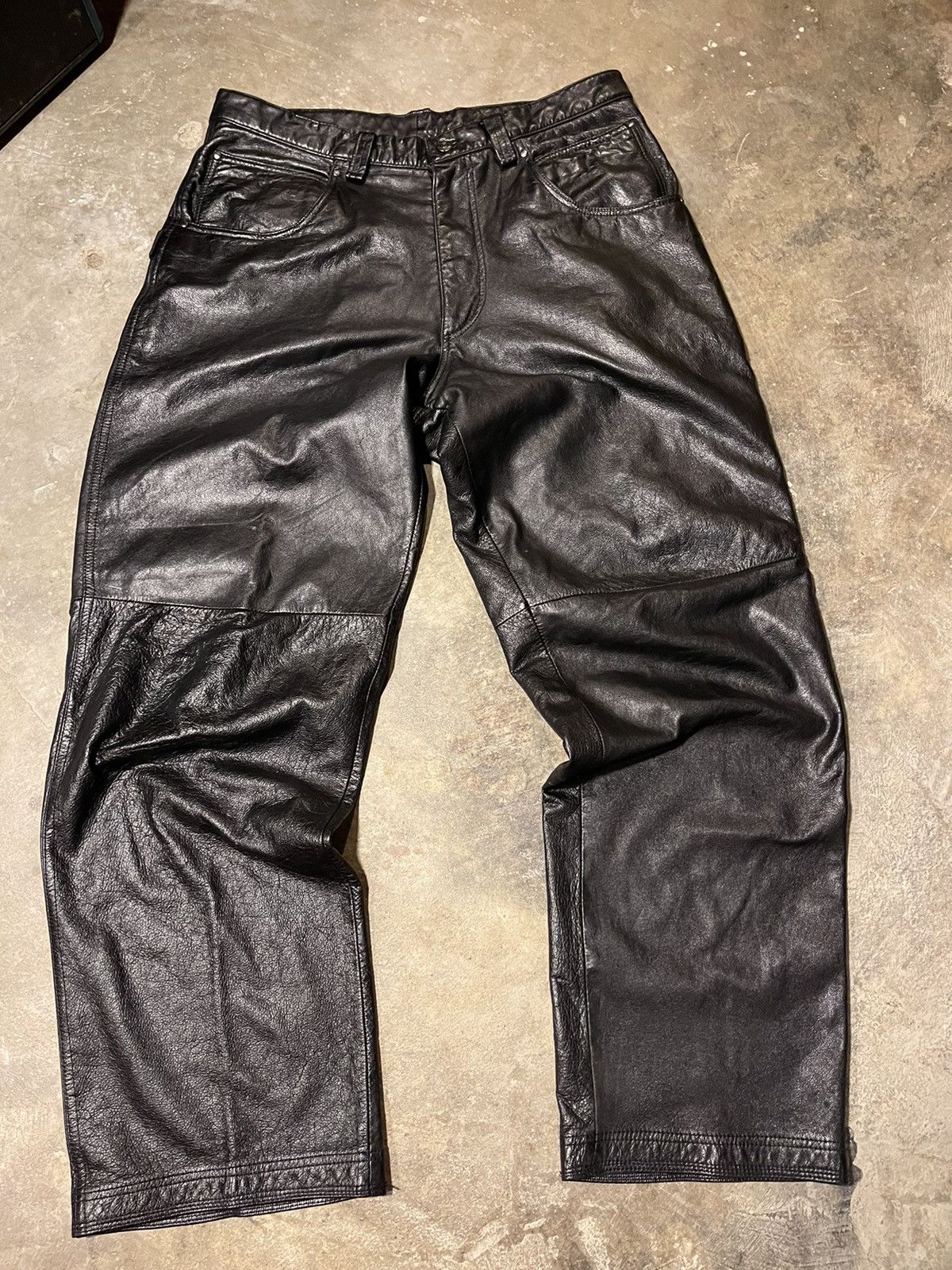 Vintage Vintage Wilson’s Leather Pants Baggy Carpenter | Grailed