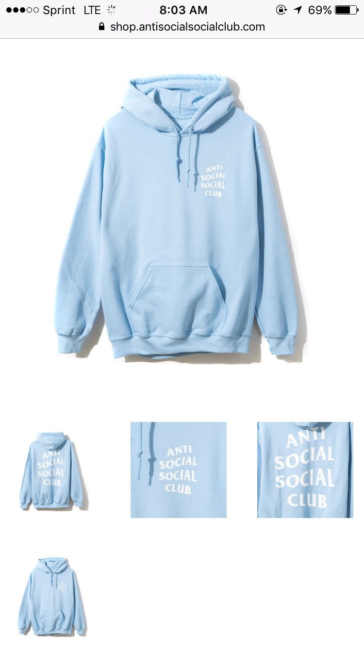 Anti social social club sky is falling hoodie sale