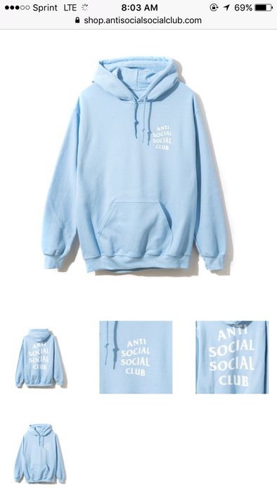 Anti social social club 2024 sky is falling hoodie