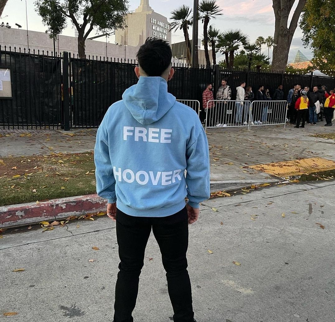 Kanye West Free hoover hoodie blue pullover kanye west drake LA