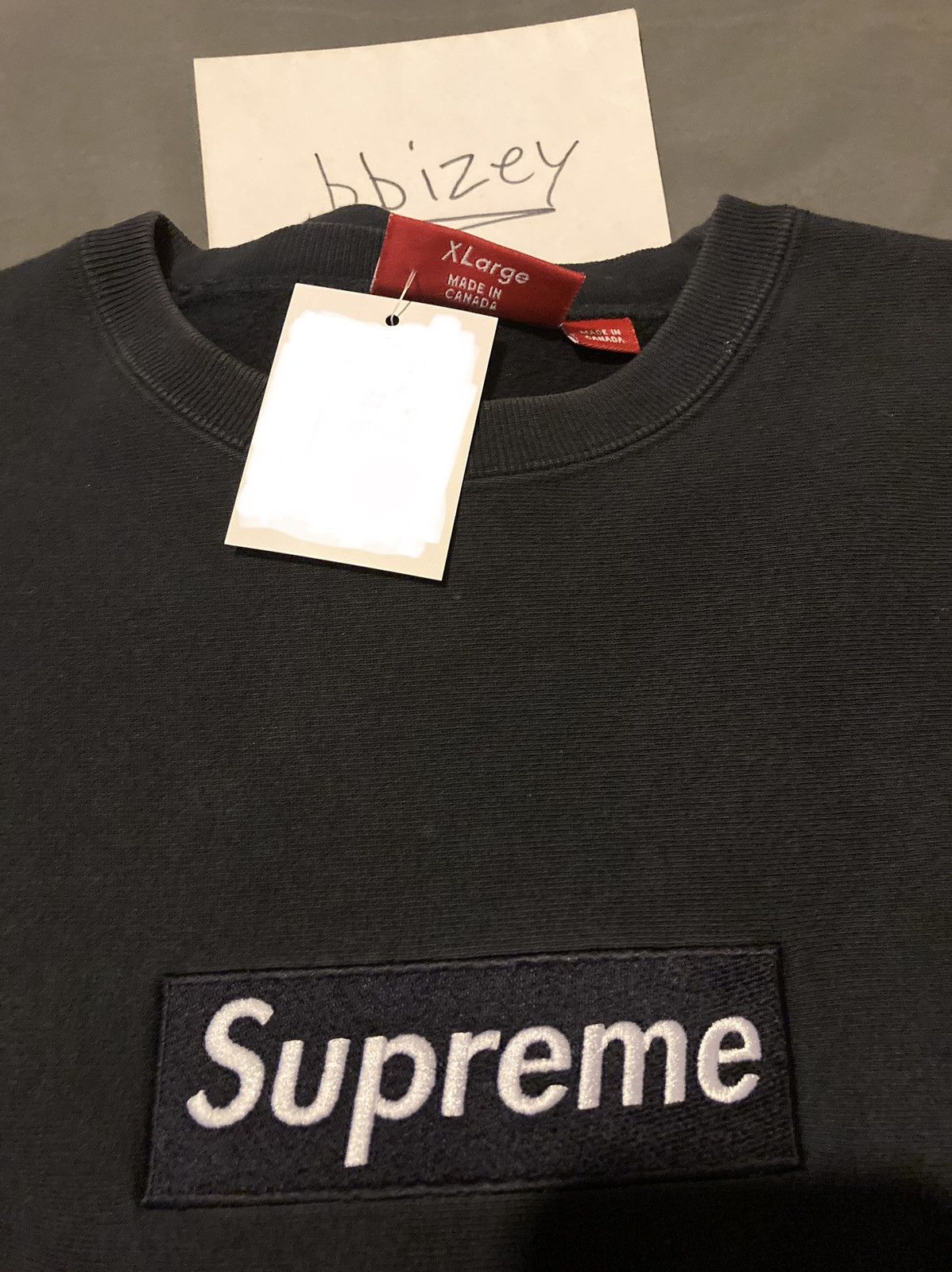 Supreme Supreme Box Logo Crewneck Navy XL FW18 | Grailed