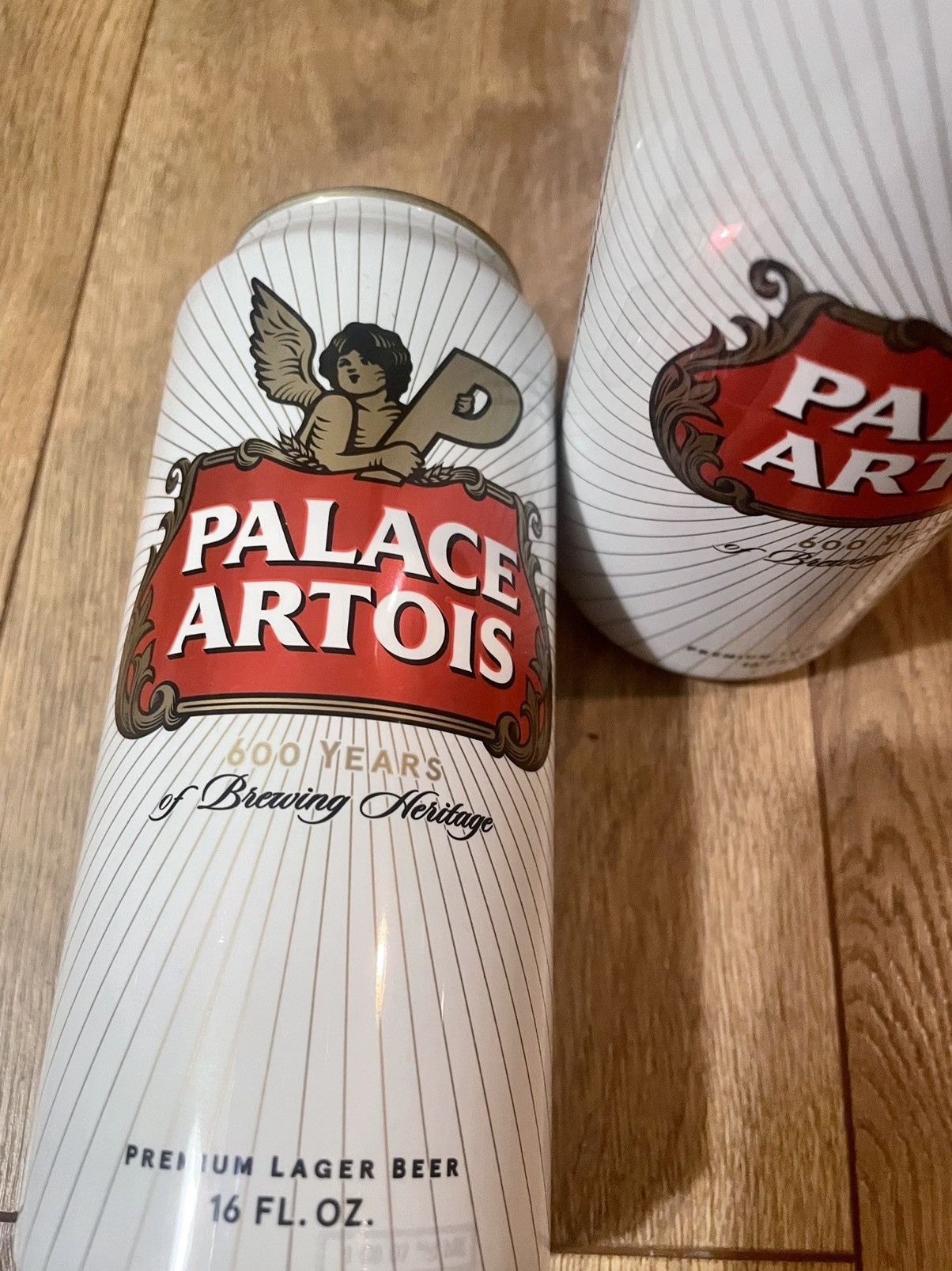 Budweiser 2 Pack of EMPTY CANS Palace Artois 16oz Pint Collector Hype Size ONE SIZE - 3 Thumbnail