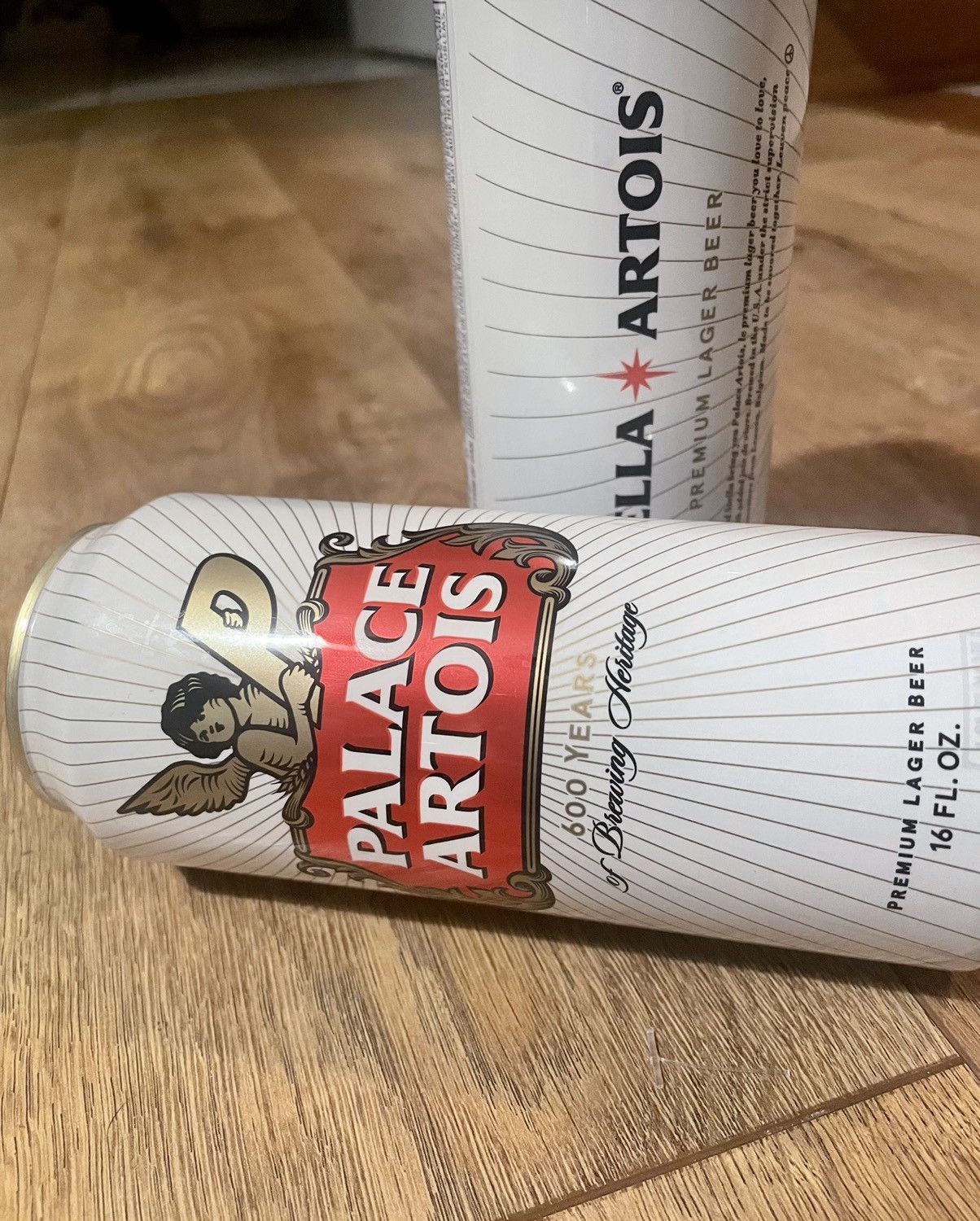 Budweiser 2 Pack of EMPTY CANS Palace Artois 16oz Pint Collector Hype Size ONE SIZE - 7 Thumbnail