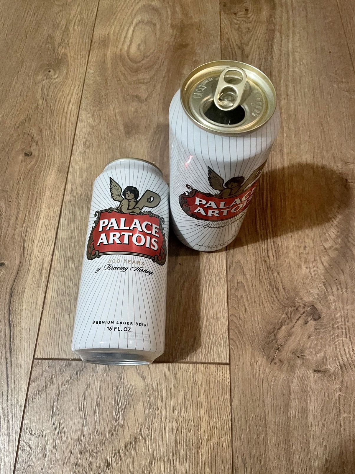 Budweiser 2 Pack of EMPTY CANS Palace Artois 16oz Pint Collector Hype Size ONE SIZE - 4 Thumbnail