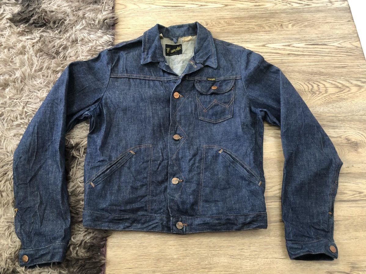 Vintage Vintage Wrangler redline selvedge trucker denim jacket | Grailed