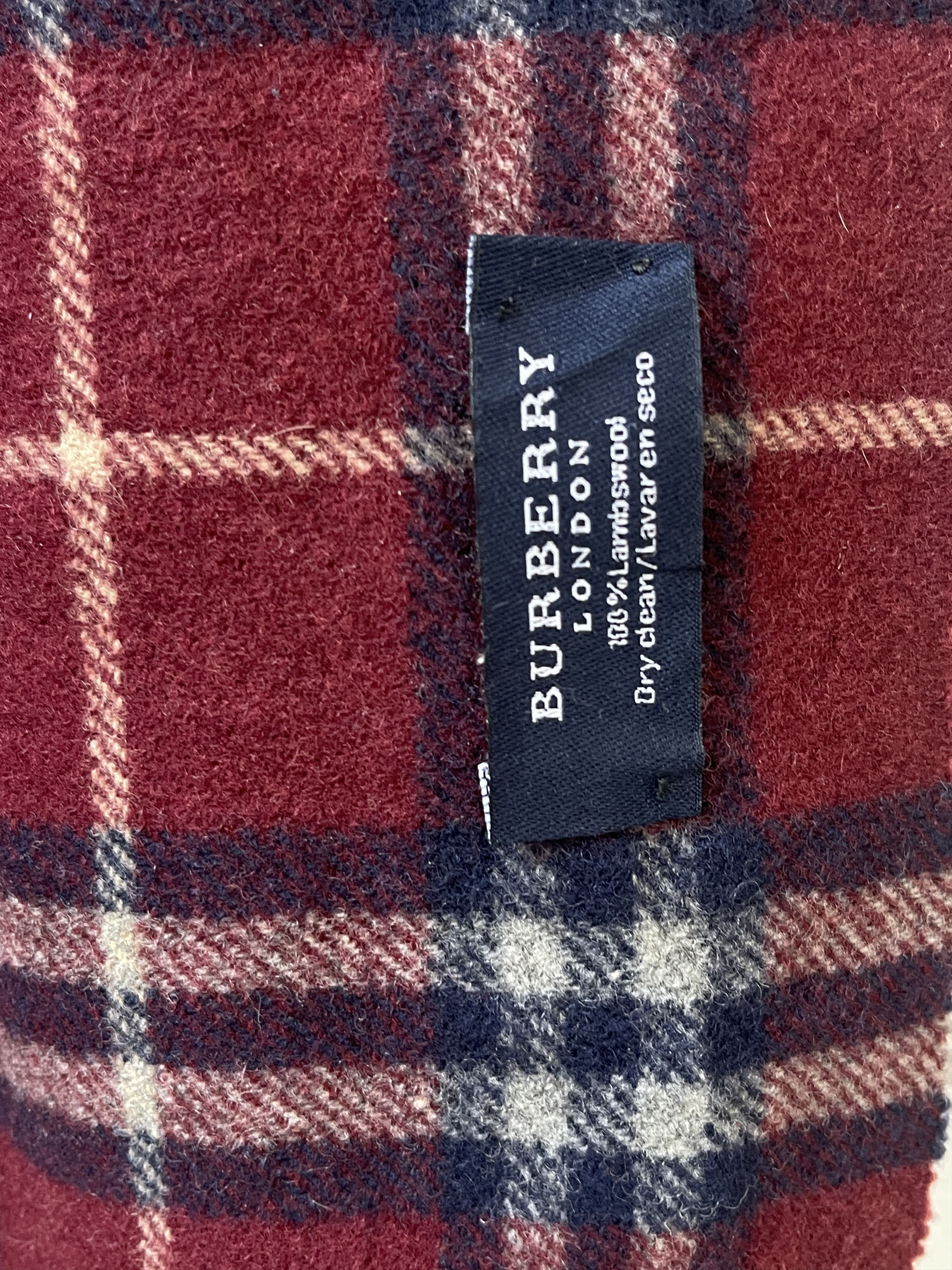 Burberry Burgundy Burberry novacheck classic scarf unisex Size ONE SIZE - 6 Thumbnail