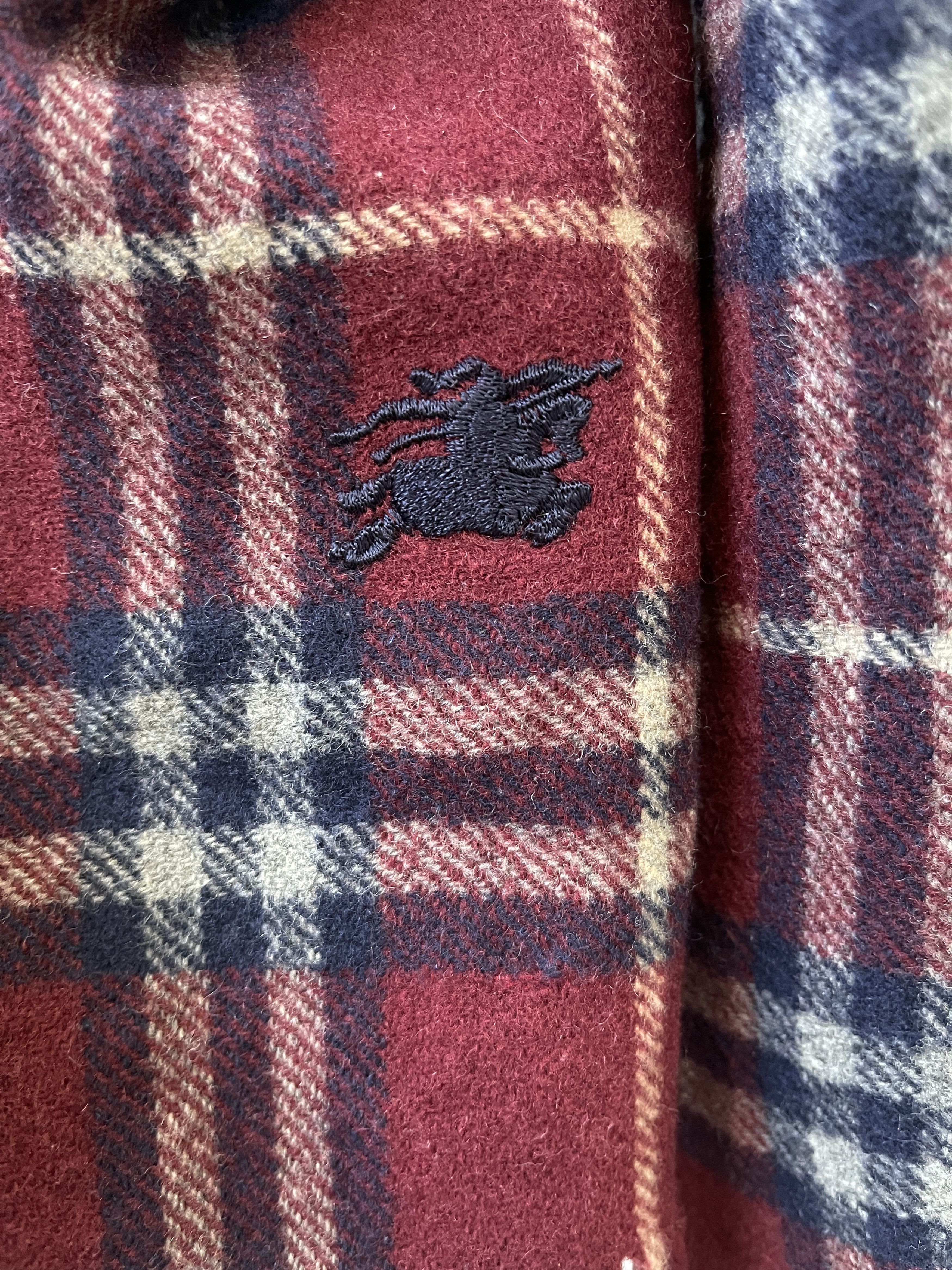 Burberry Burgundy Burberry novacheck classic scarf unisex Size ONE SIZE - 5 Thumbnail