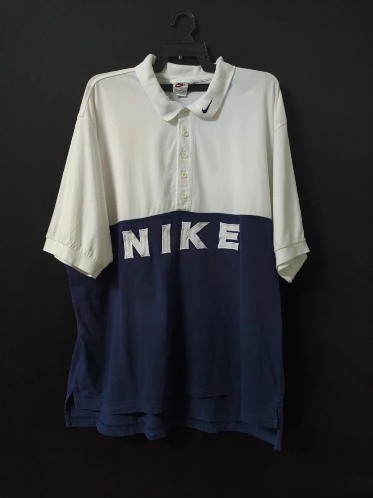image of Nike Spellout Swoosh Big Size in White/Blue, Men's