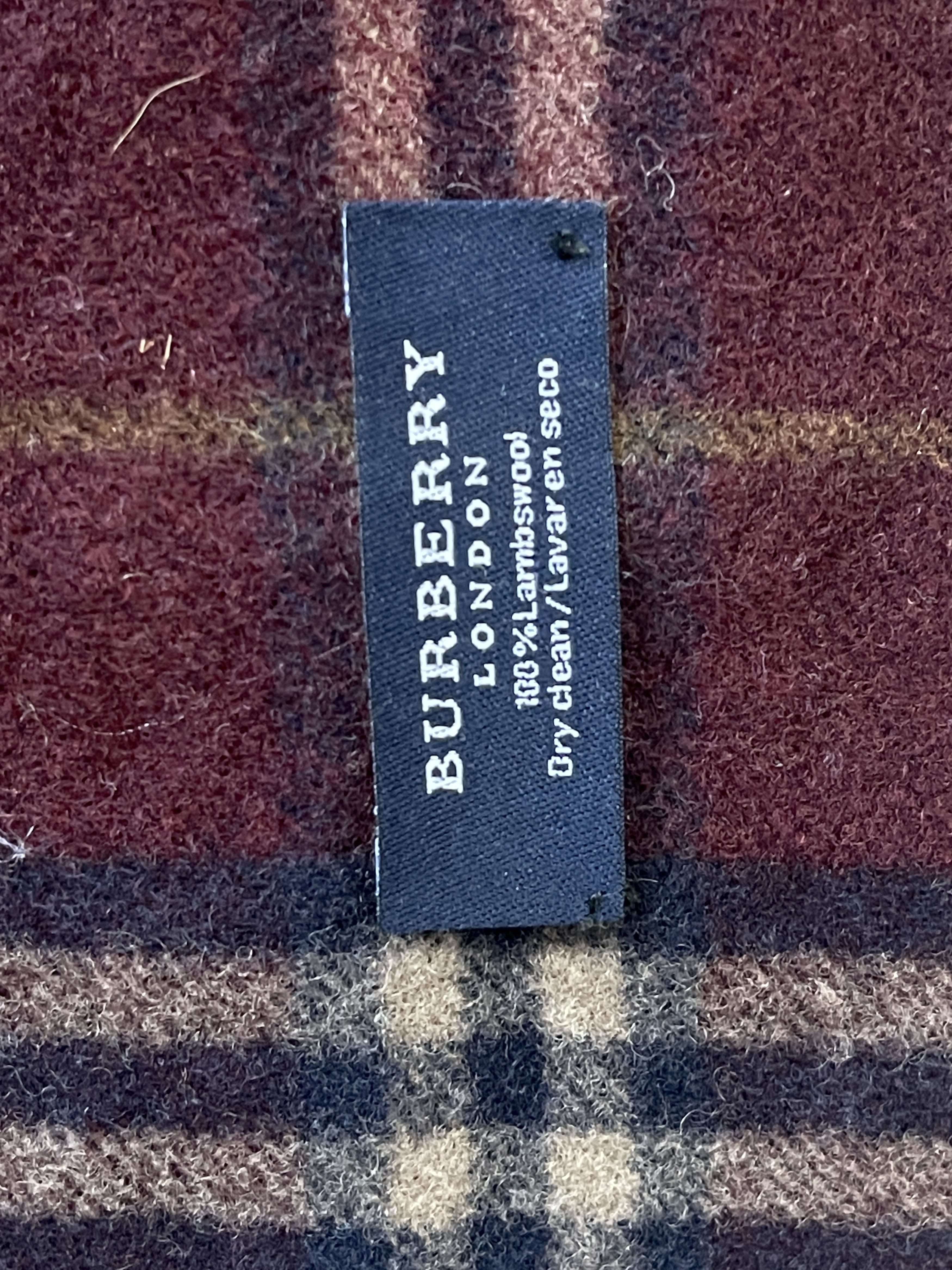 Burberry Burberry London scarf unisex wool burgundy Size ONE SIZE - 4 Thumbnail