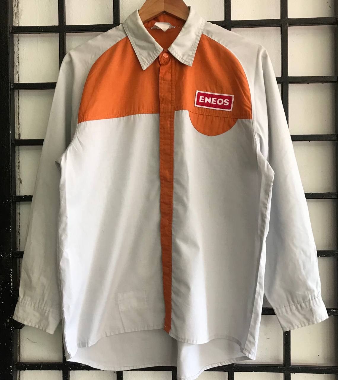Vintage 💣 OFFER Vtg ENEOS Click Button Worker Shirt Size US L / EU 52-54 / 3 - 1 Thumbnail