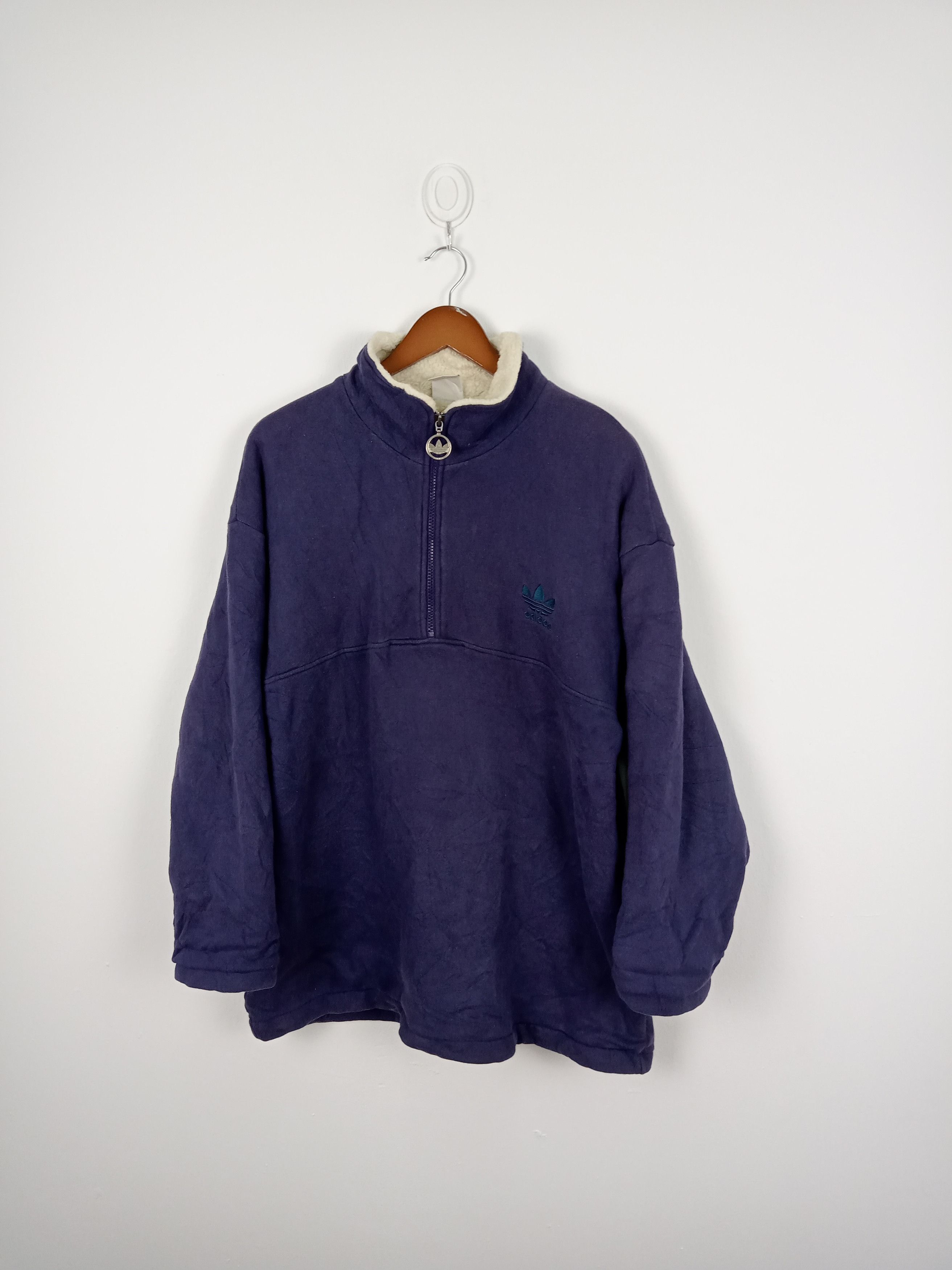 Adidas × Vintage Vintage Adidas Big Logo Half Zip Jacket Size US L / EU 52-54 / 3 - 2 Thumbnail