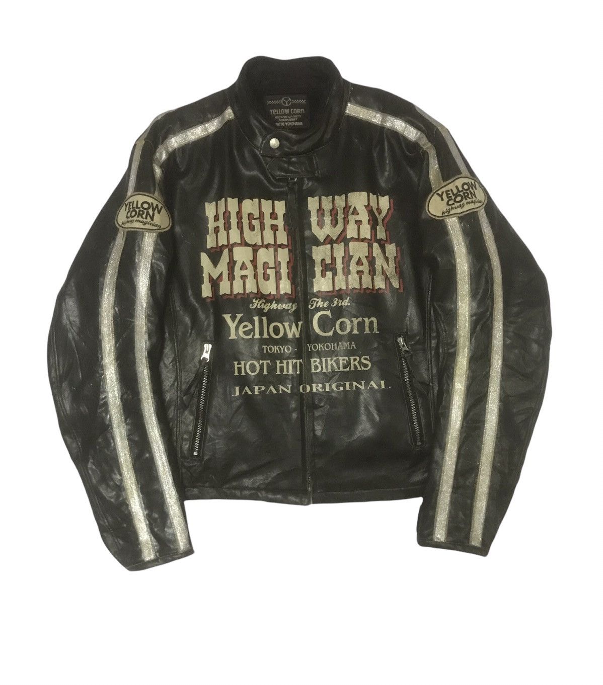 ジャケット・アウター 80s yellow corn leather ma-1 jacket Vintage × YELLOW CORN VTG Yellow Corn Magician Highway