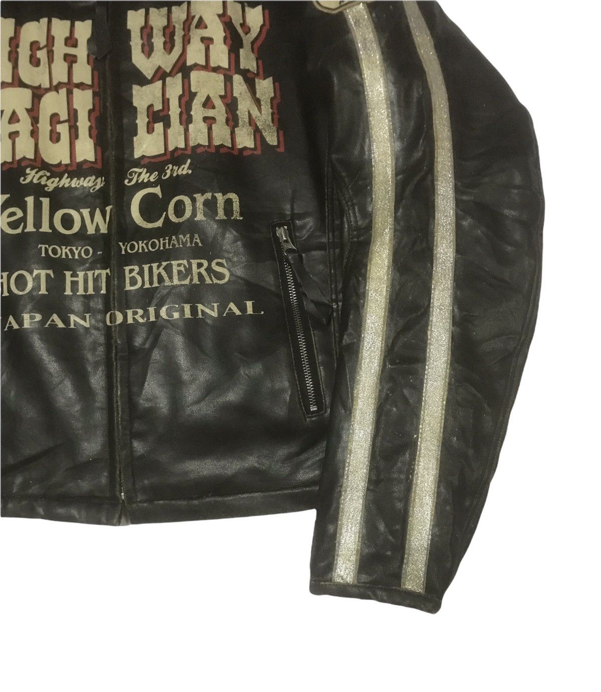 VTG Yellow Corn Magician Highway Leather Jacket