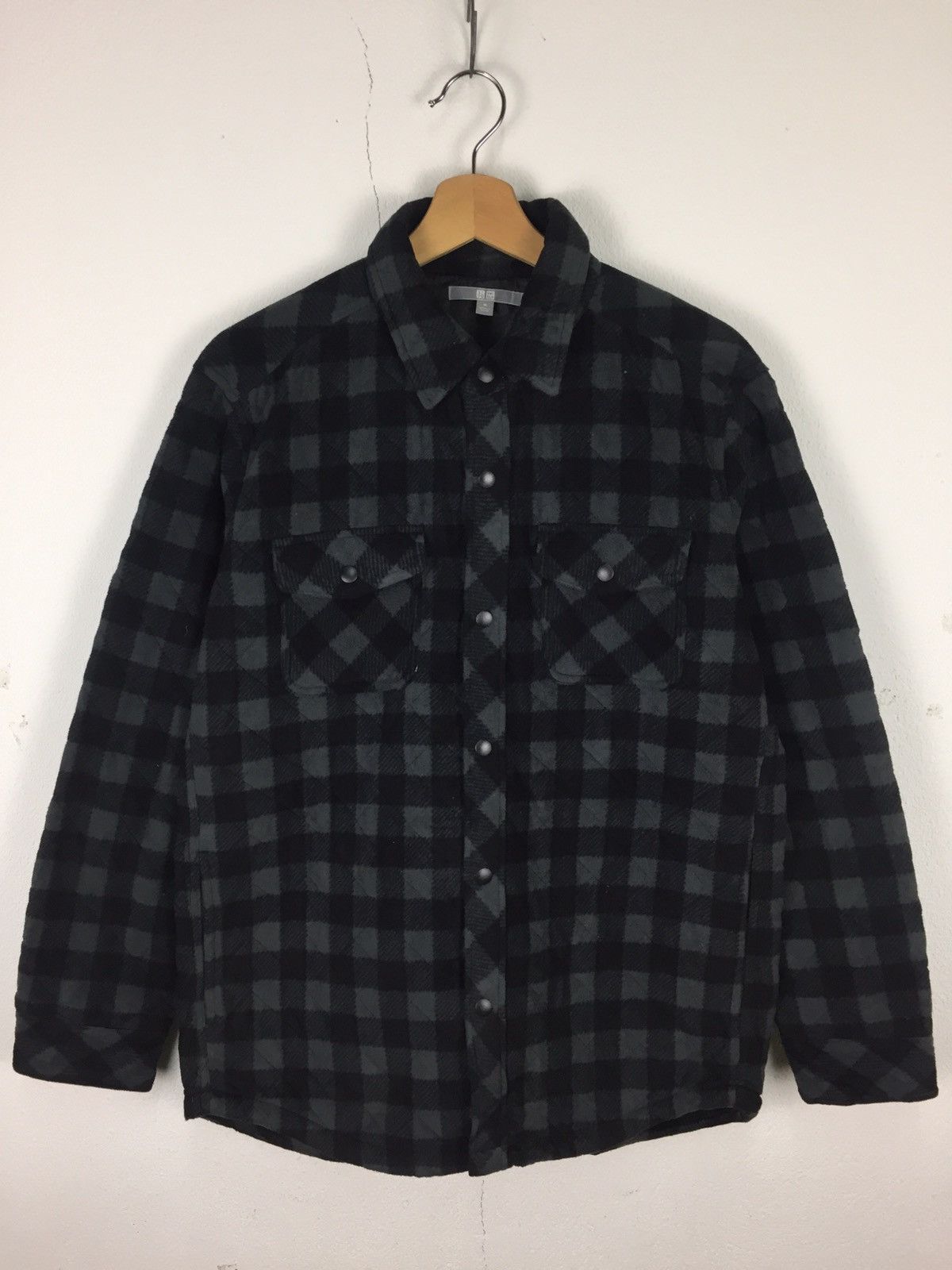 Japanese Brand Light Padded Quilted Fleece Shirt Jacket Size US M / EU 48-50 / 2 - 1 Thumbnail