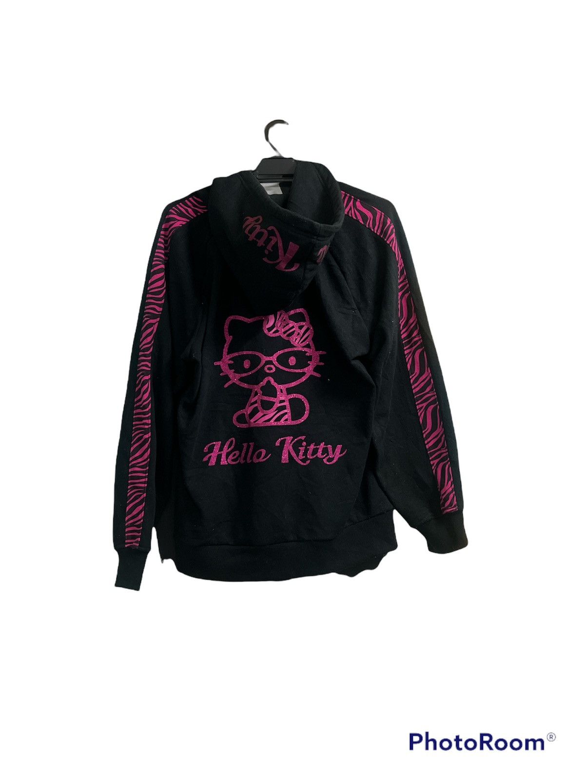 Rare🔥Vintage Hello Kitty Side Tape Zebra Pinky Hoodie