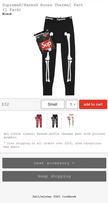 Supreme®/Hanes® Bones Thermal Pant (1 Pack) - Fall/Winter 2021 Preview –  Supreme