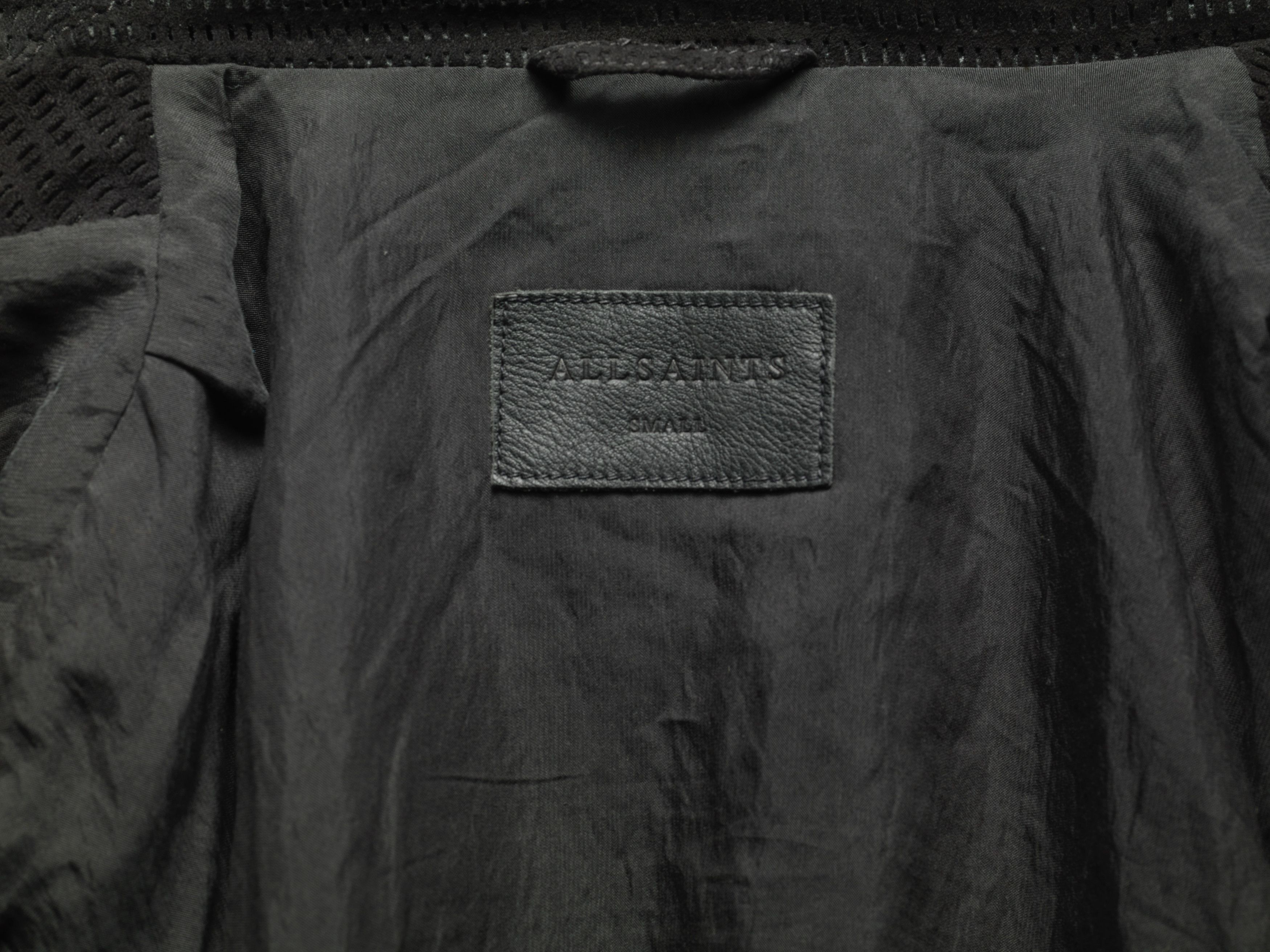 Allsaints ALL SAINTS MEN'S BLACK LEATHER BIKER JACKET COAT SIZE SMALL Size US S / EU 44-46 / 1 - 8 Thumbnail