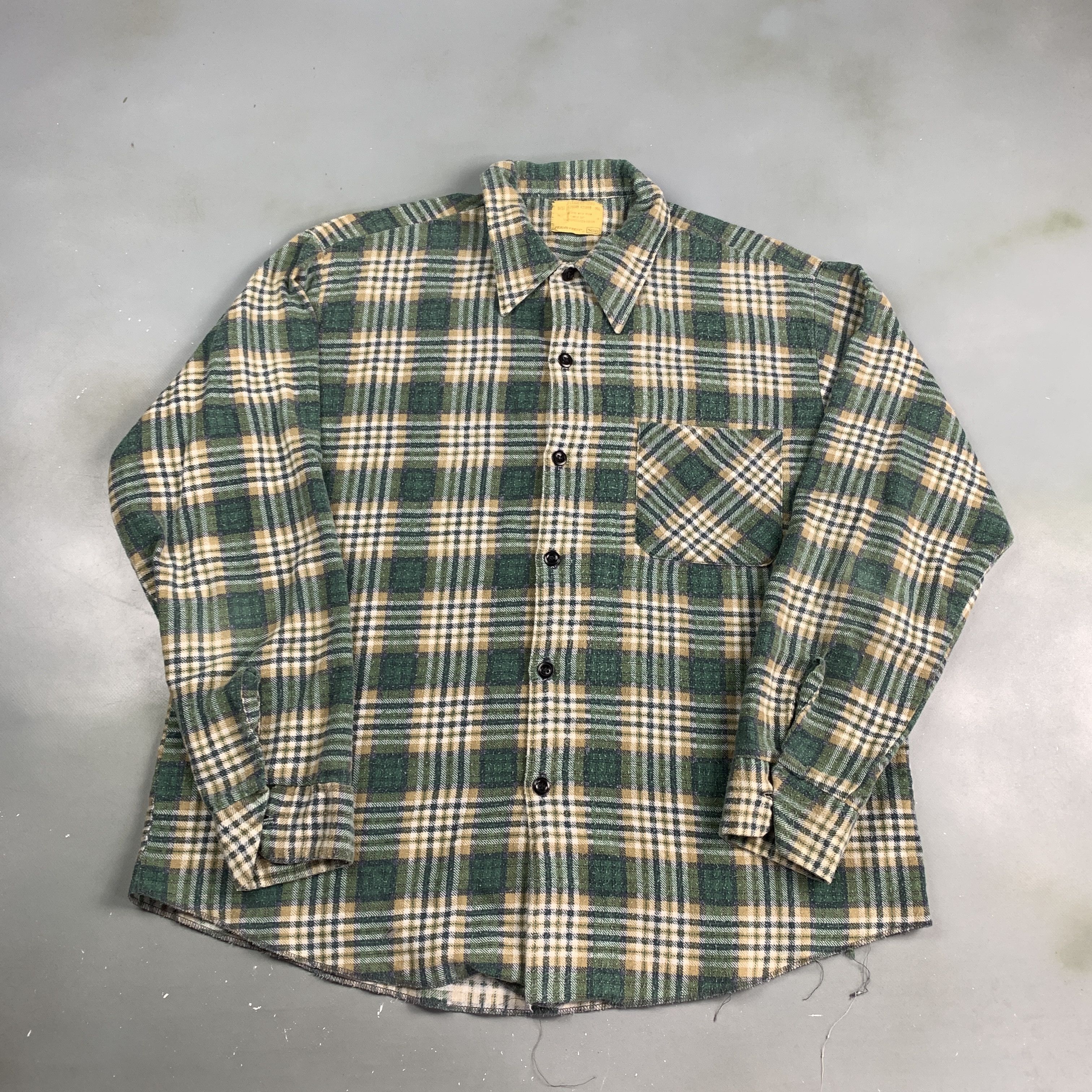 Vintage Vintage 70s/80s Sears Shadow Plaid Button Up Shirt | Grailed