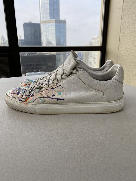 Balenciaga Balenciaga Arena White Custom Paint Splatter Grailed
