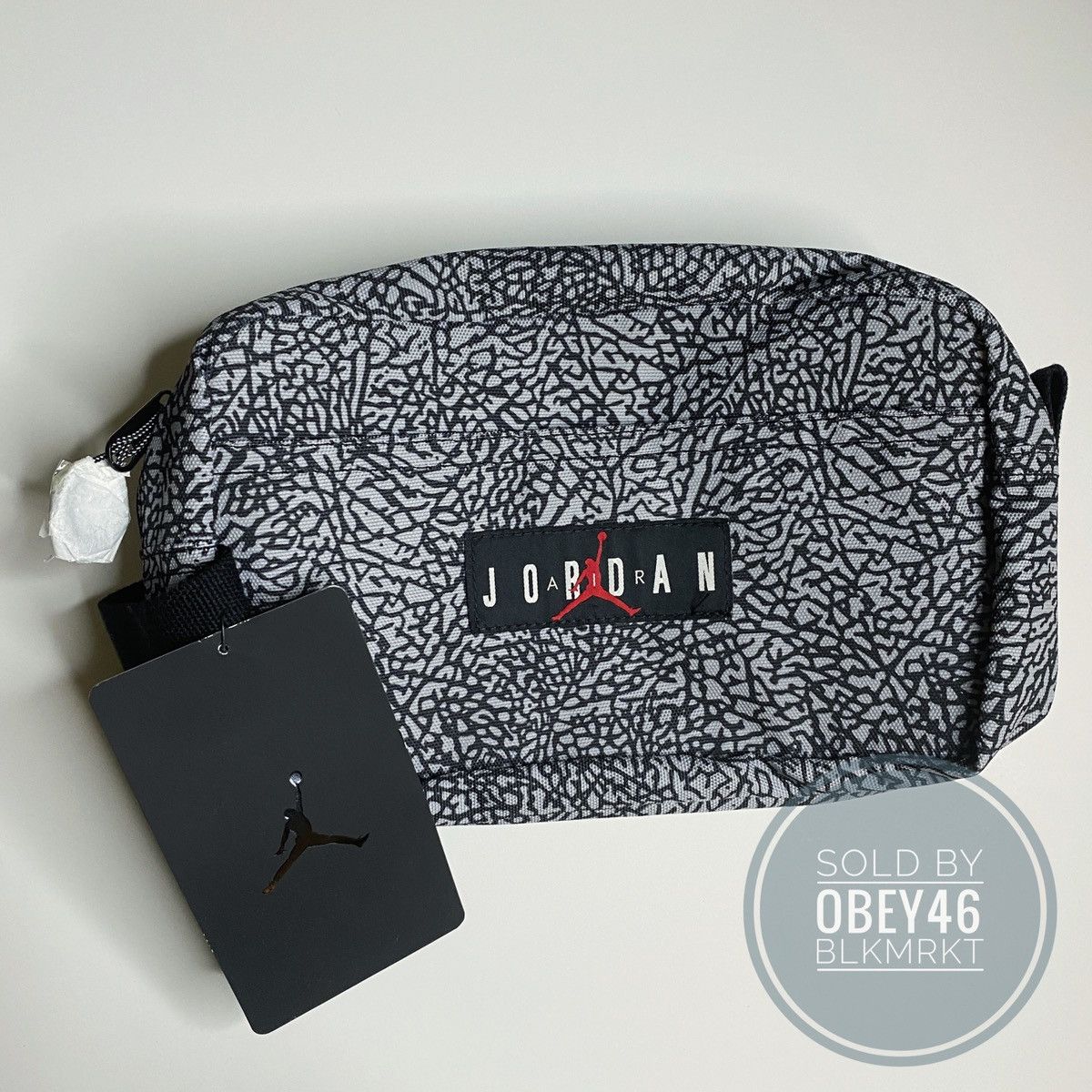 Jordan Brand Nike Air Jordan Travel Dopp Kit Bag Black Elephant Print