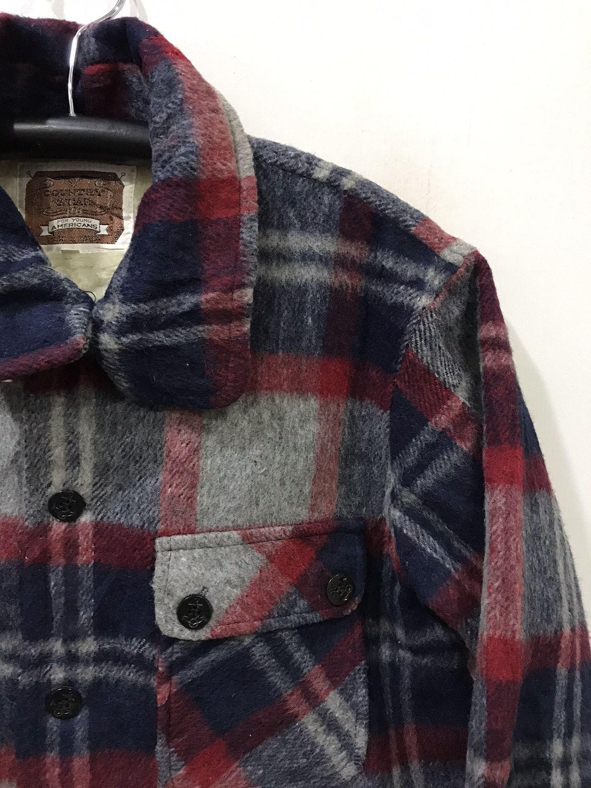 Vintage COUNTRY WEAR FOR YOUNG AMERICANS Fine Sherpa Plaid Jacket Size US M / EU 48-50 / 2 - 2 Thumbnail