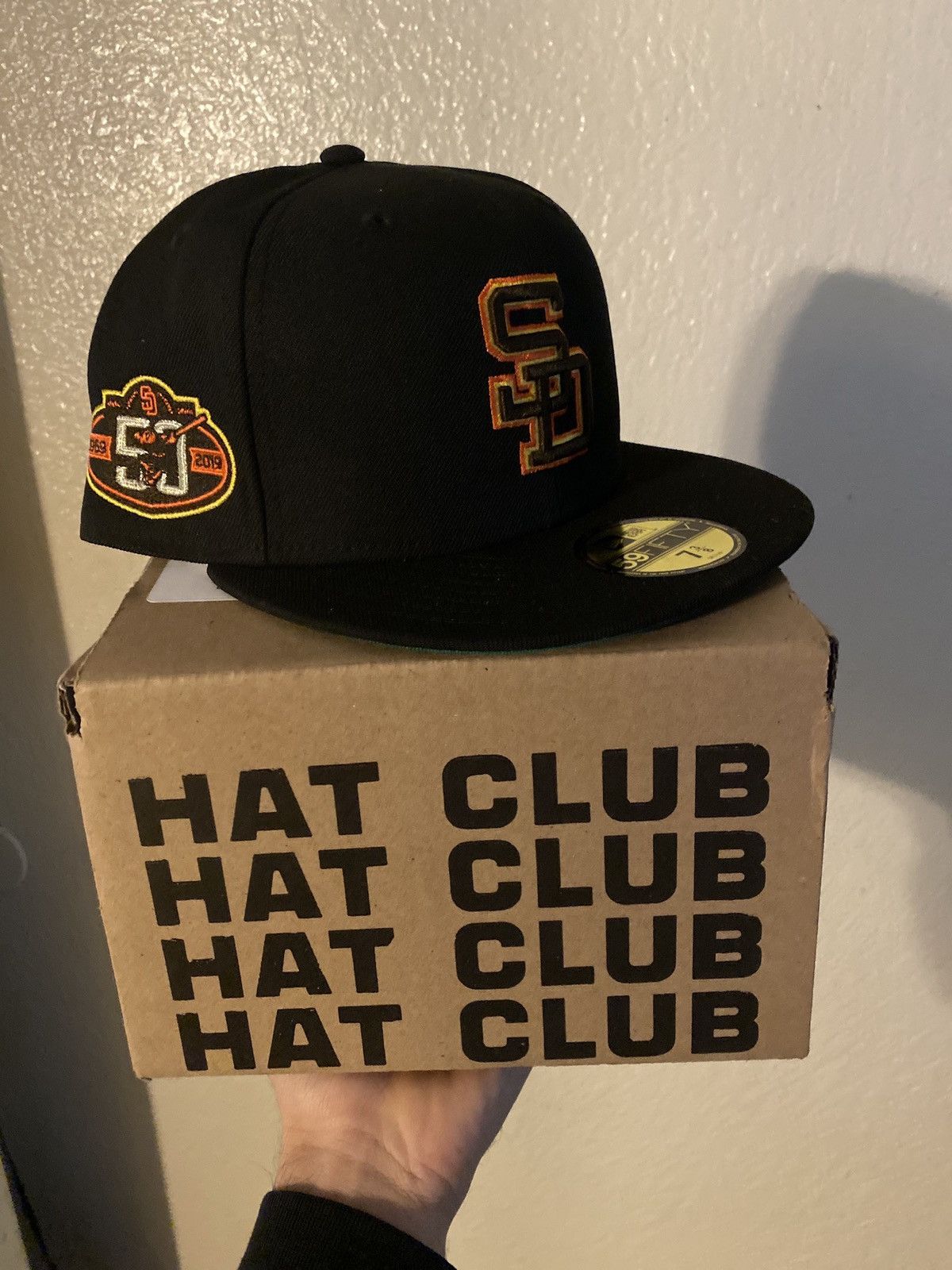 New Era 59FIFTY Black Dome San Diego Padres 50th Anniversary Patch Hat - Black 7 3/4